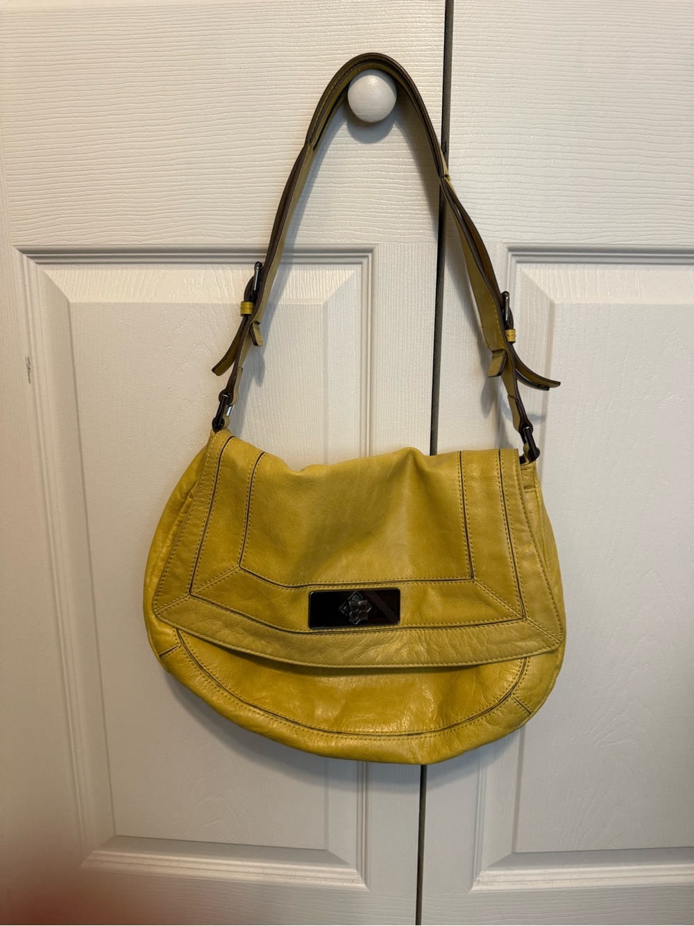 BCBGMAXAZRIA Yellow Leather Hobo Bag